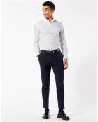 Pantalon Smart 360 Flex Trouser Slim Fit à rayures bleu foncé